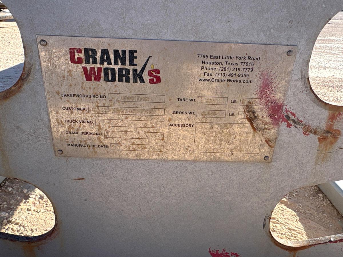 Used Crane works 14’ x 40” x 2’ 2-tier 3” stackable pipe rack