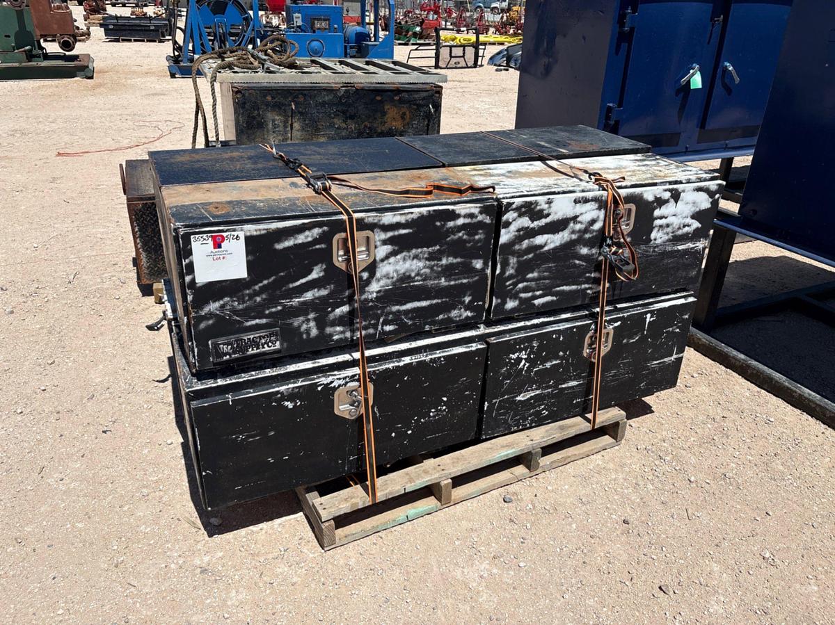 Used (3) 6’ x 1’ x 16” toolboxes & (2) 3’ x 1.5’ x 1.5’ toolboxes