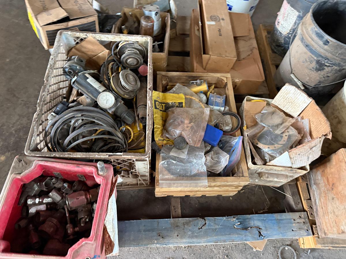 Used (2) PALLETS OF VARIOUS BOLTS, FITTINGS, CLEVIS’s, SOME ENGINE PARTS