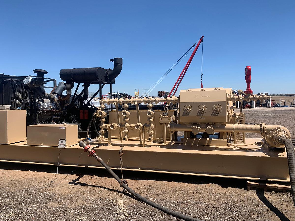 Used 2013 GARDNER DENVER GD-2250T 10K WP TRIPLEX PUMP (NEW REBUILD) P/B MTU 12V2000 1005-HP, SKIDDED