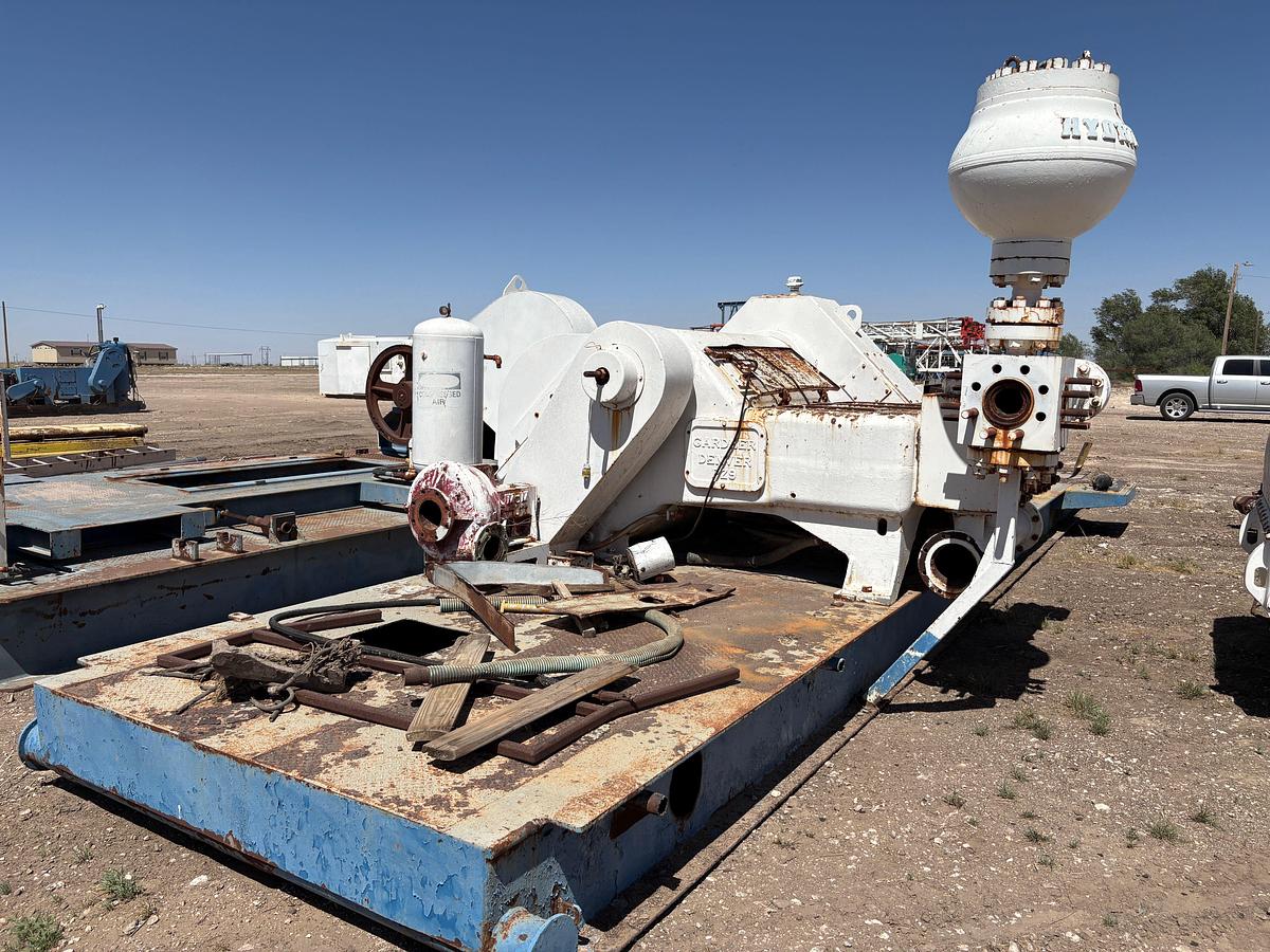 Used Gardner Denver pz9 triplex mud pump, mtd on 35’ x 12’ skid