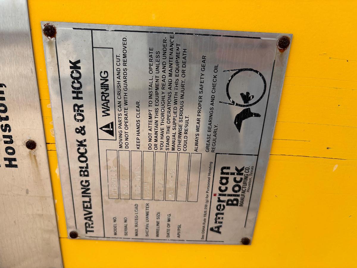 Used UNUSED AMERICAN 1-1/8" WR, 4-SHV, 175-TON BLOCK