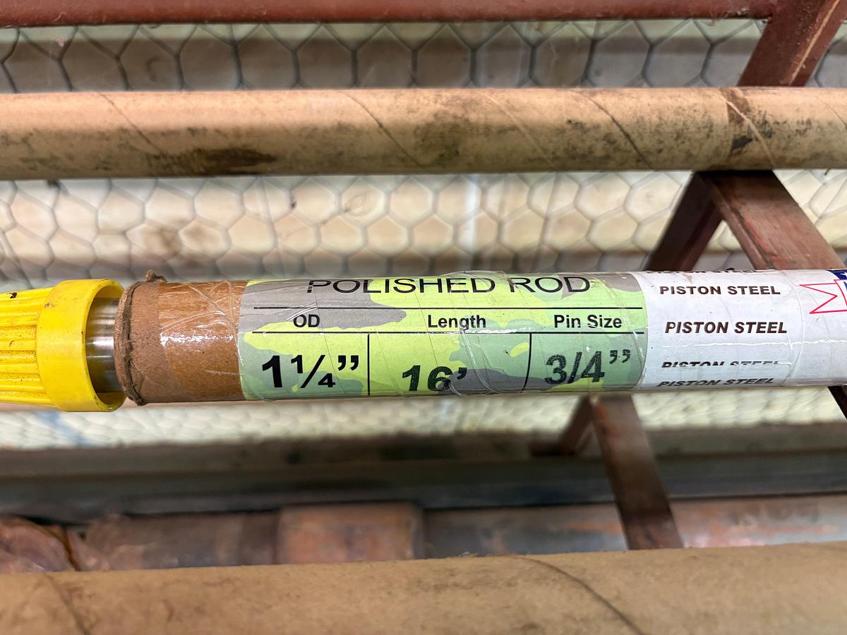 Used 1-1/4 x 16’ x 3/4 pin piston steel polished rod