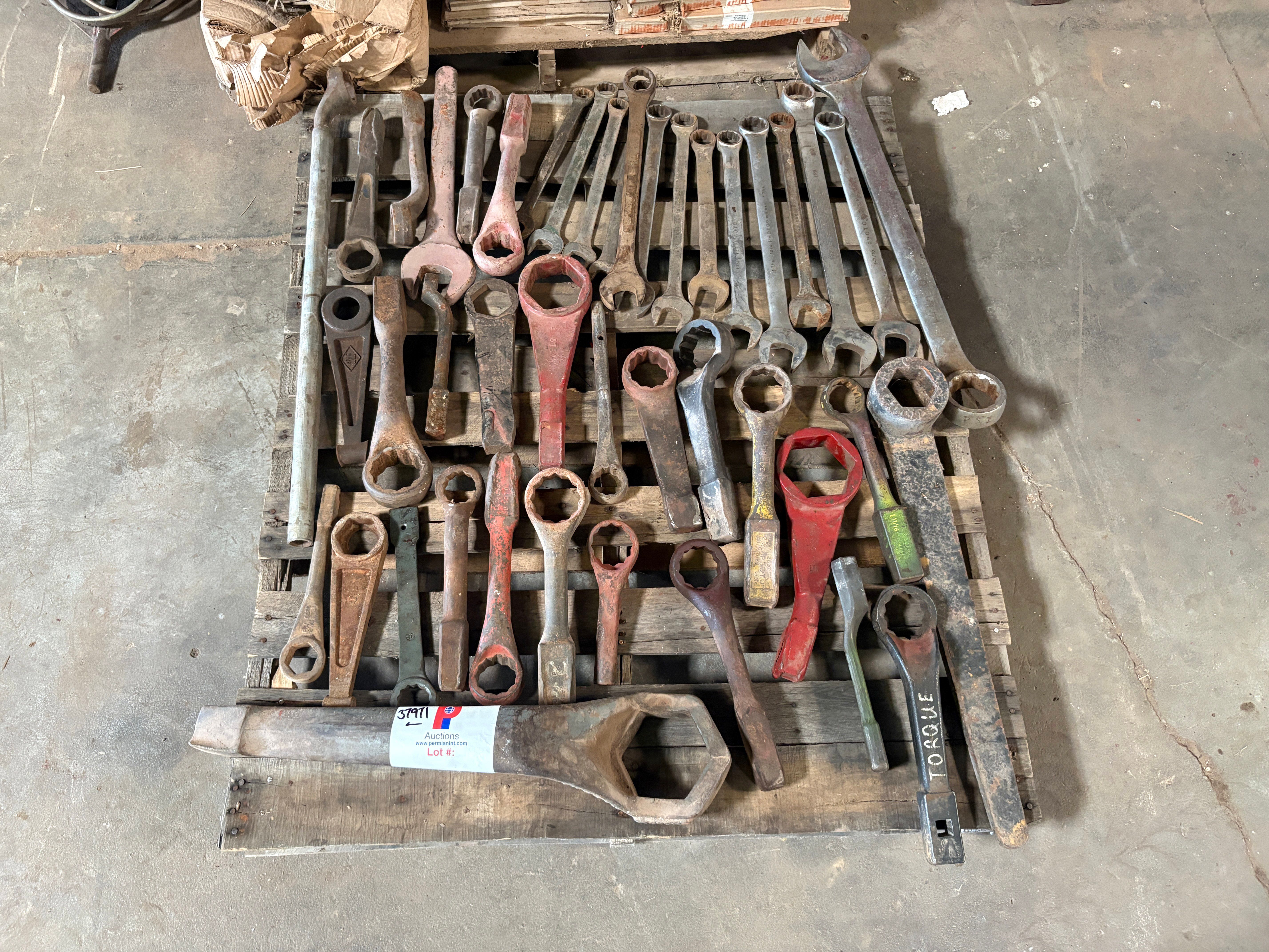 Used Pallet of (43) assorted hammer wrenches & combination wrenches