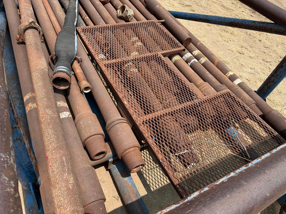 Used 40’L x 8’W x 3’H SKIDDED PIPE TUB W/ DRILL PIPE