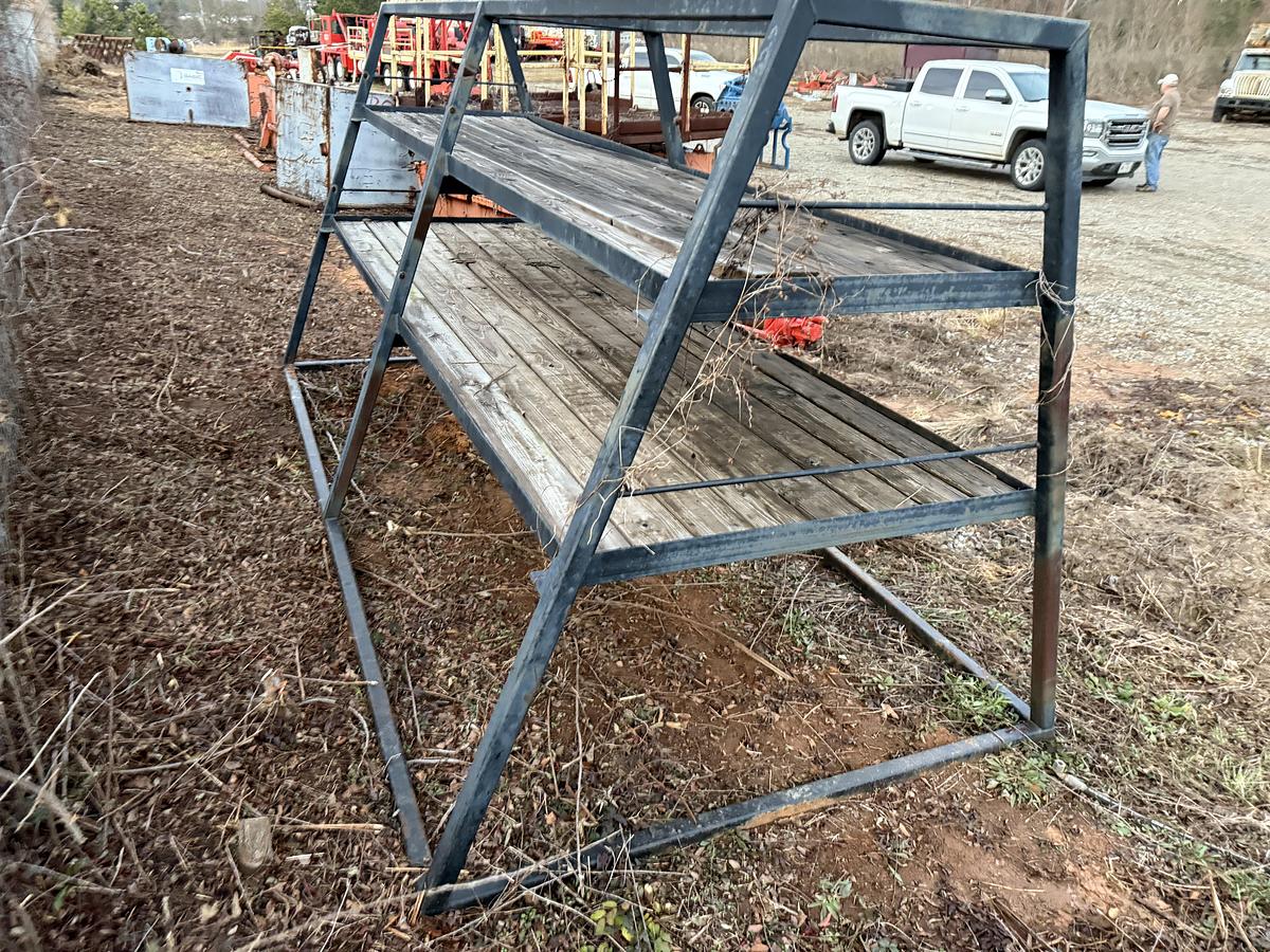 Used 12’L x 6’ W x 6’ H  2-TIER TRIANGULAR SQUARE TUBING STORAGE RACK