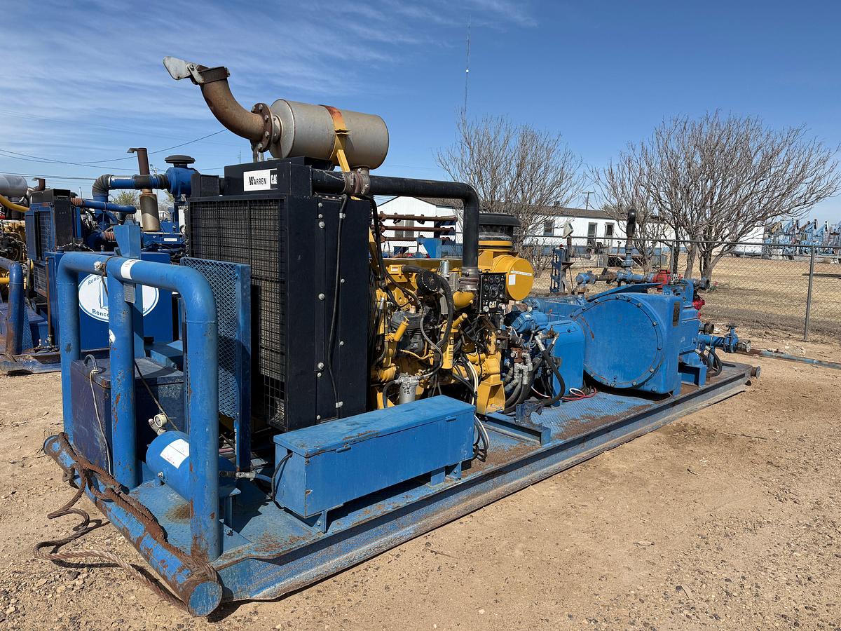 Used NOV JWS-340 10K WP TRIPLEX WELL SERVICE PUMP P/B CATERPILLAR C13 475HP, SKIDDED