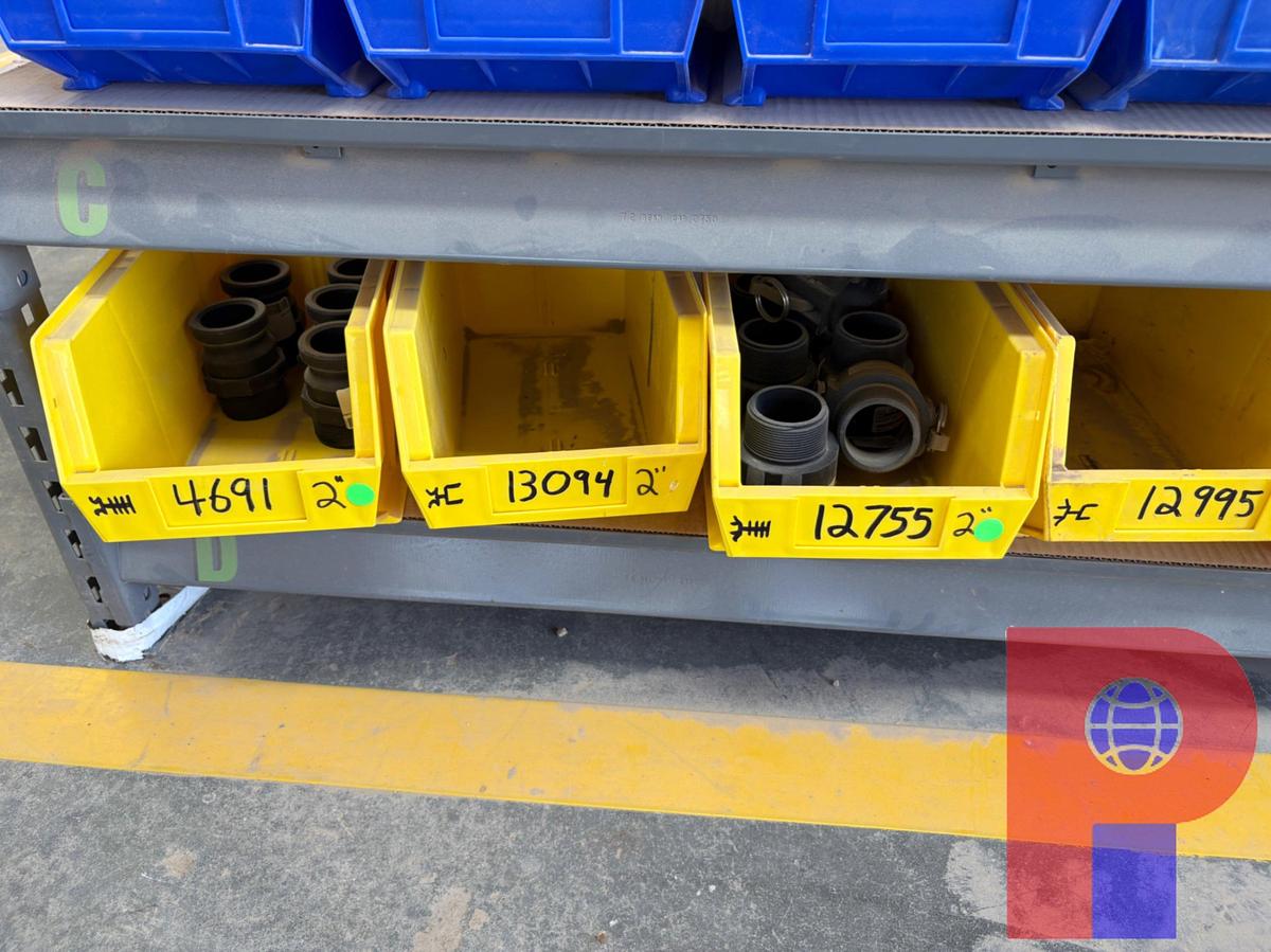 Used 6’ X 2’ X 6’ SHELF W/ STOCKED BOLT BINS