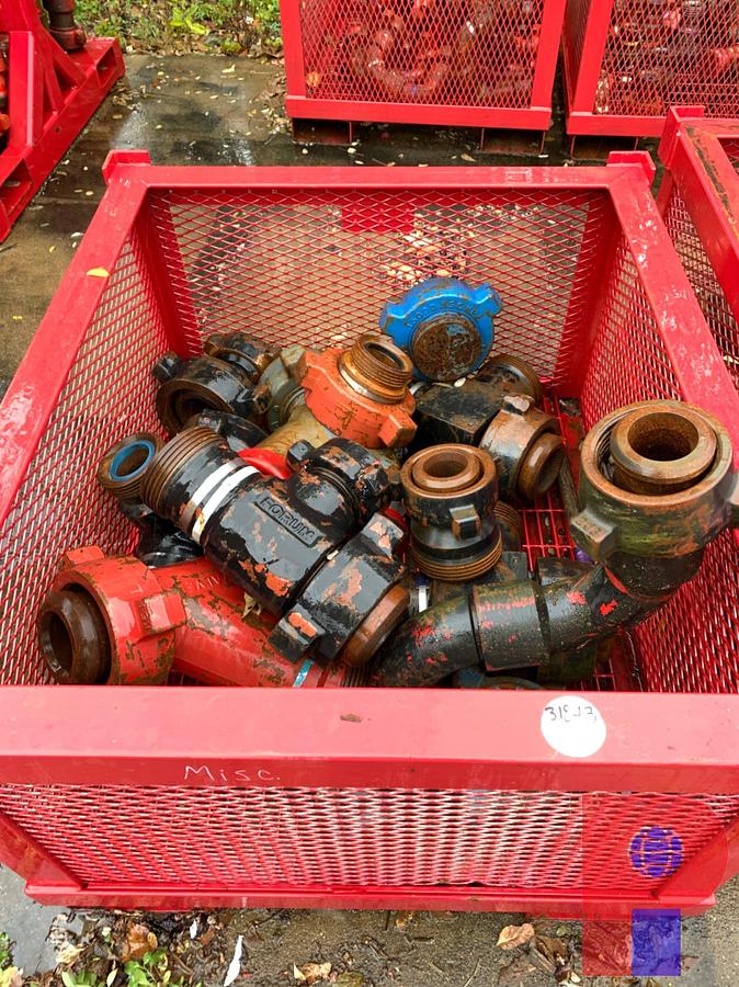 Used BIN OF (15) MISC 3”, AND 3” TO 4” CHIKSANS, CROSSOVERS, CAPS, TEES