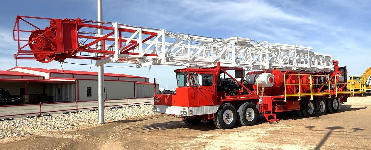 Used 2012 RIG WORKS MUSTANG 550 DD 104’-275K 5-AXLE WELL SERVICE RIG