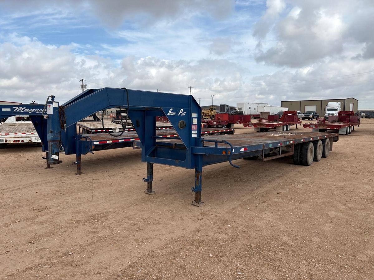 Used 2012 SURE-PULL 30’ X 8’ 3-AXLE GOOSENECK TRAILER