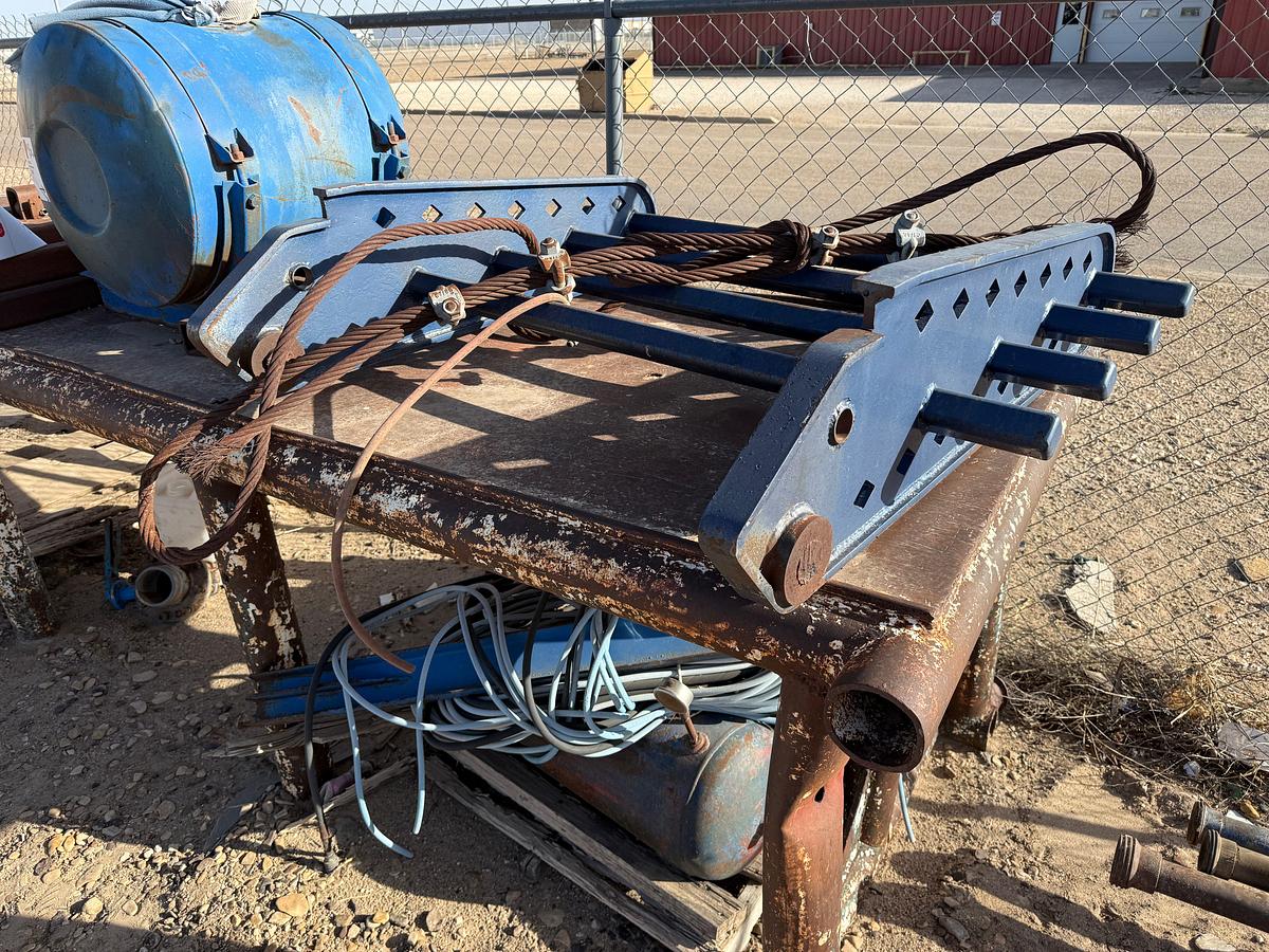 Used 50 GALLON FUEL TANK, STEEL FRONT BUMPER, & PALLET W/ AIR TANK, (2) BATTERY BOXES