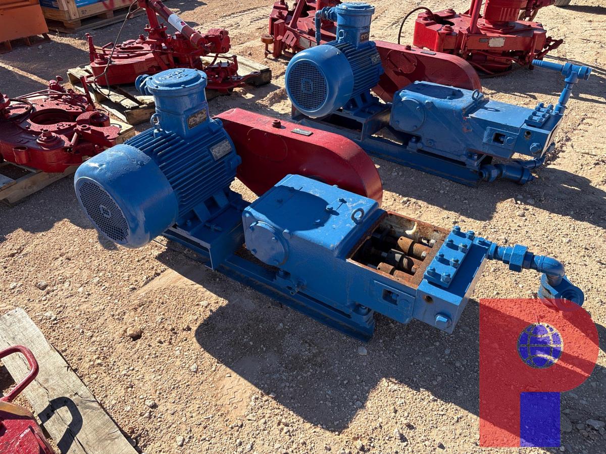 Used TRIPLEX CHARGE PUMP P/B: ELECTRIC MOTOR