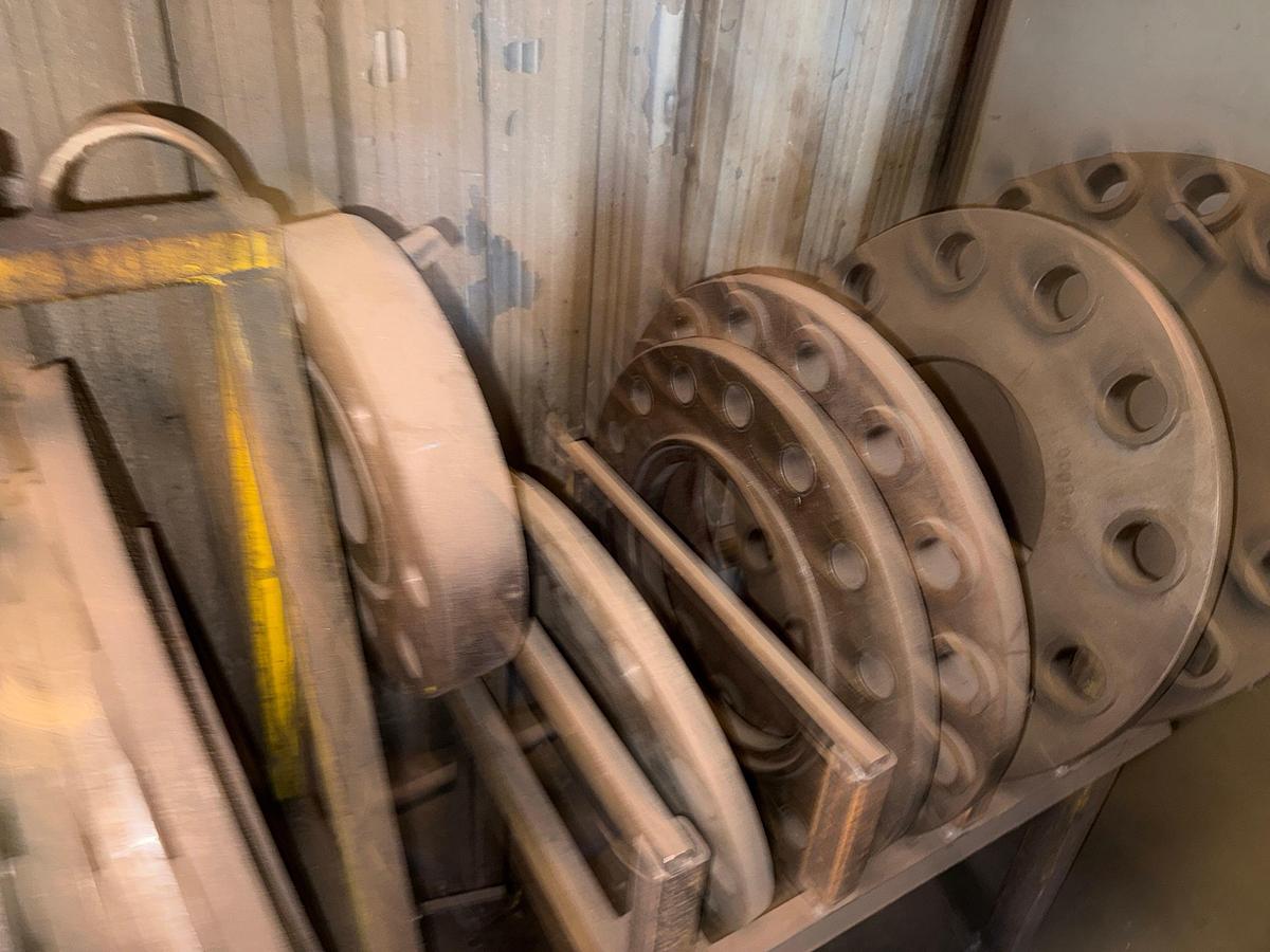 Used SECTION OF (2) WELLHEAD SPACER FLANGE RACKS W/ (25+) 6”-26” FLANGES