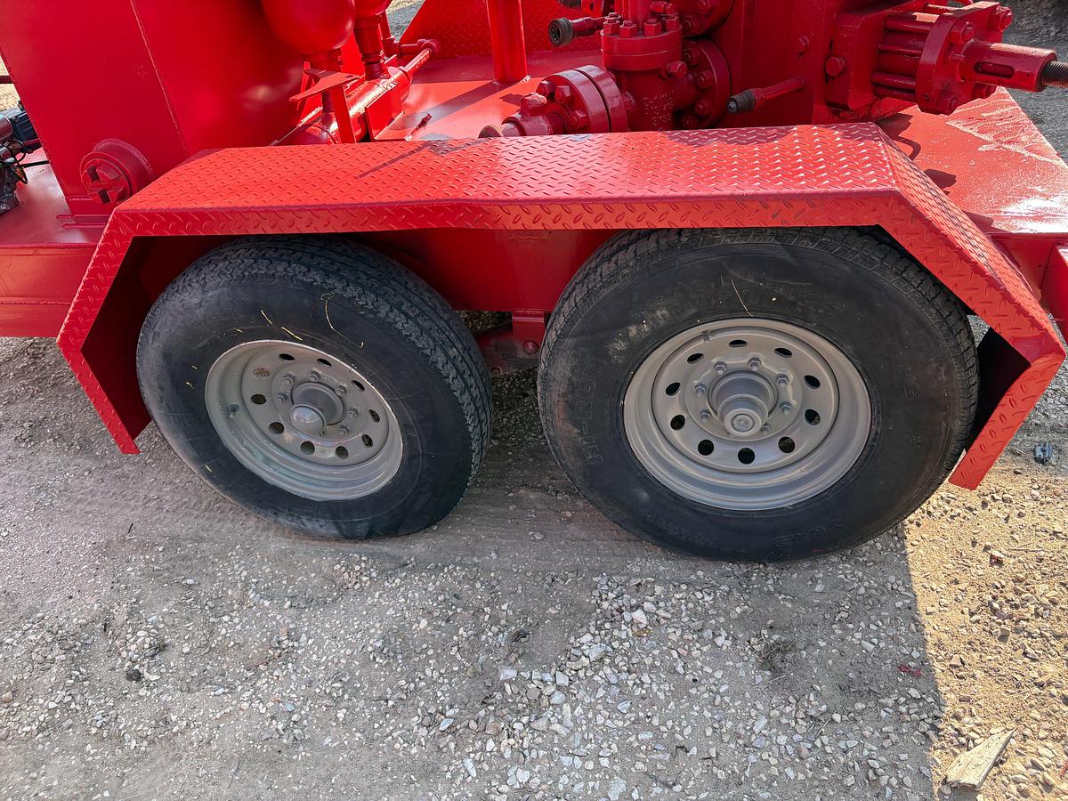 Used 2-station closing unit mtd on SHOPBUILT 10’ x 5’ t/a bumper pull trailer