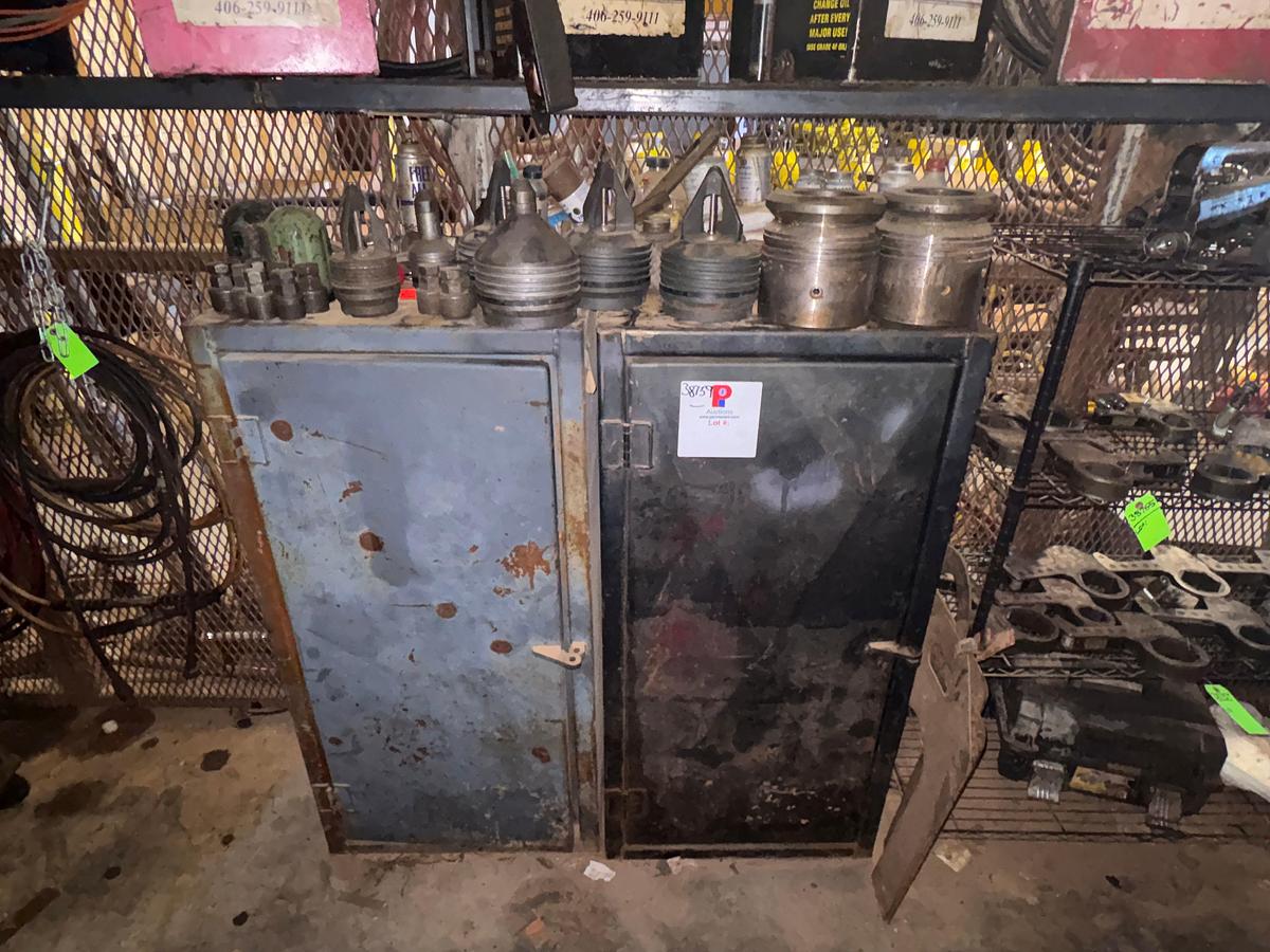 Used (2) 2’ x 16” x 4’ cabinets w/ 40+ assorted back pressure valves