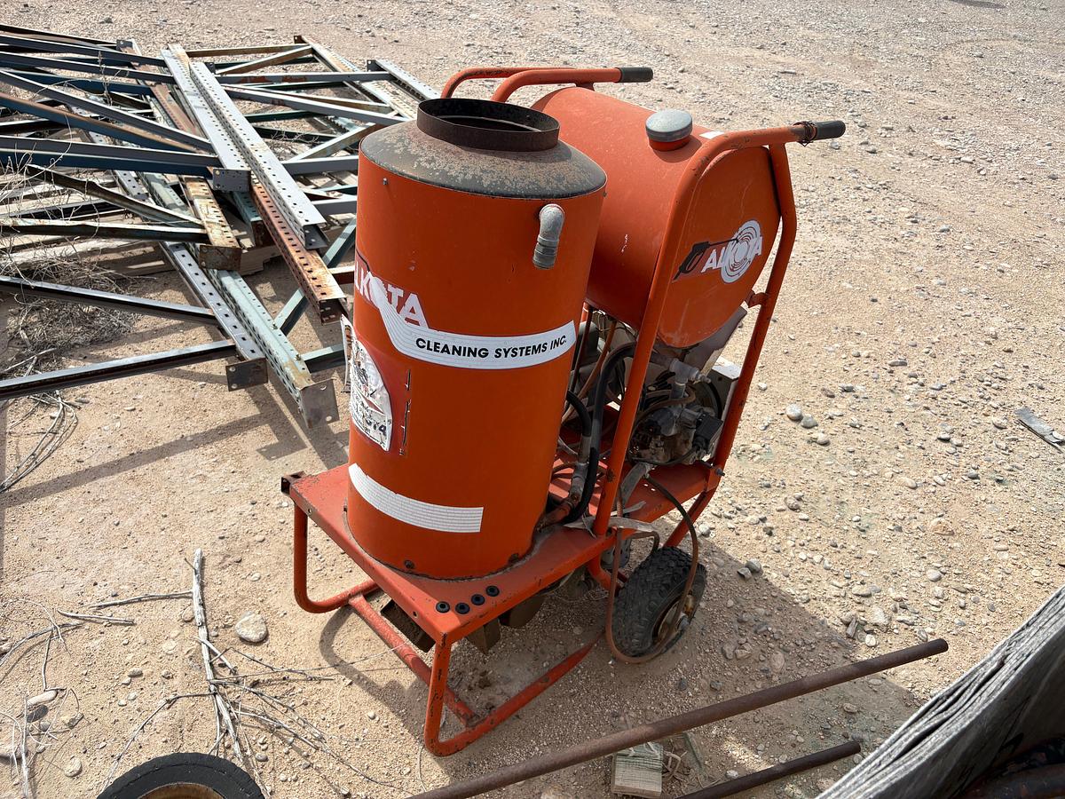 Used (2) 30’ extendable rig ladders w/ assorted pallet rack shelving & alkota pressure washer