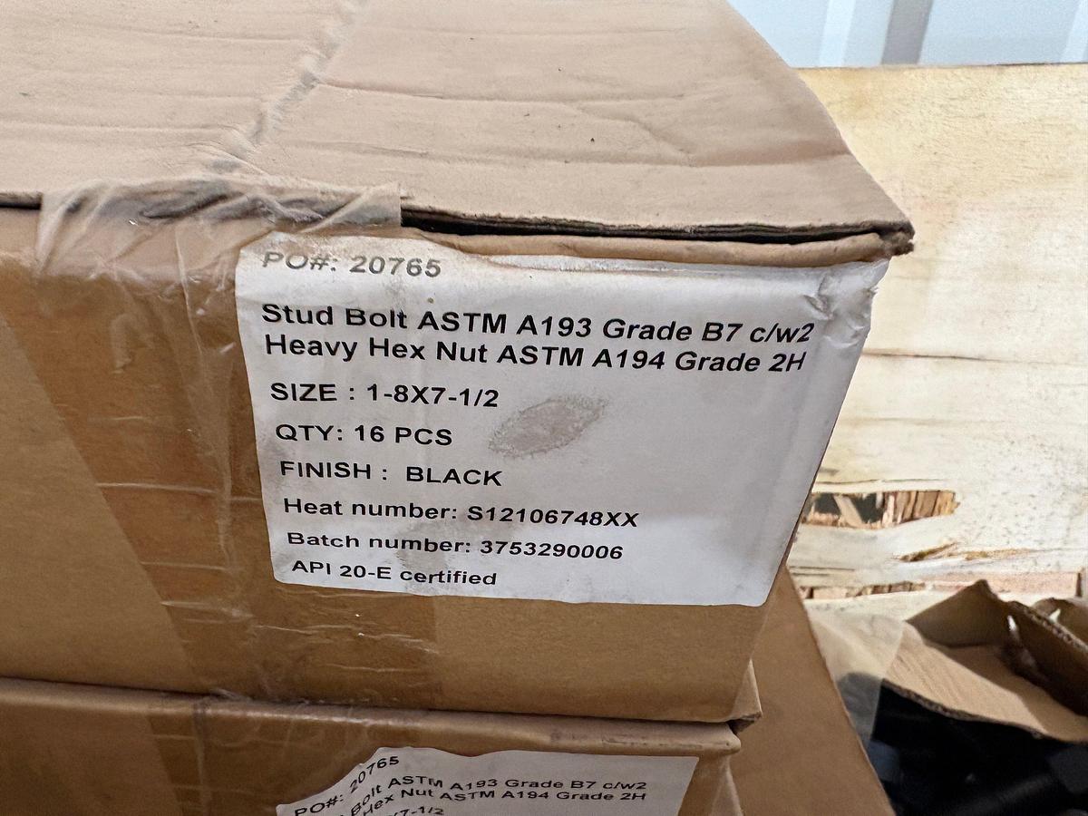 Used (4 crates) of assorted stud bolts & hangers