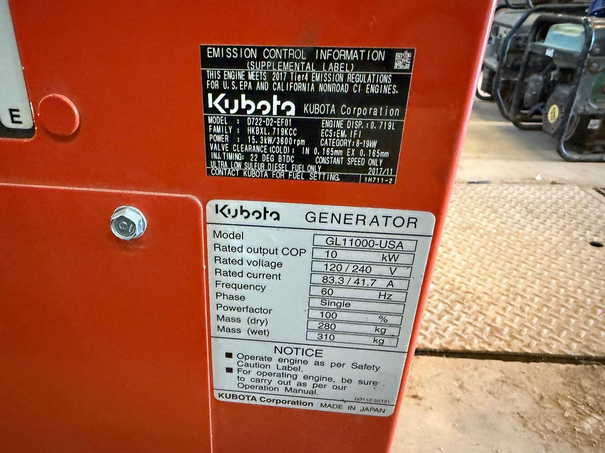 Used KUBOTA LOWBOY II 10-KW PORTABLE DIESEL GENERATOR