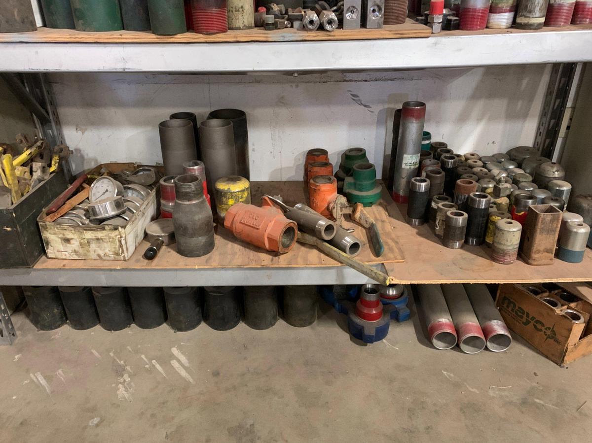 Used 3 Row Shelf w/ all it’s Contents (Plugs, Needles Valves, Pressure Gauges, j-55 Bult Plugs, Nipples, Cuplins)