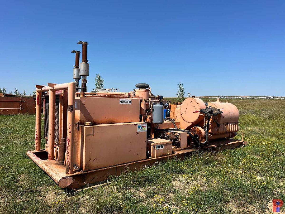 Used GARDNER DENVER PAHBFB 5K TRIPLEX WELL SERVICE PUMP P/B DETROIT 8V71N ALLISON TRANS., SKIDDED