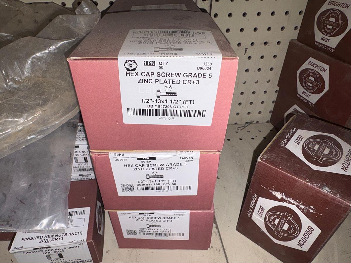 Used Bolt bin w/ (1000+) unused nuts, bolts, & washers