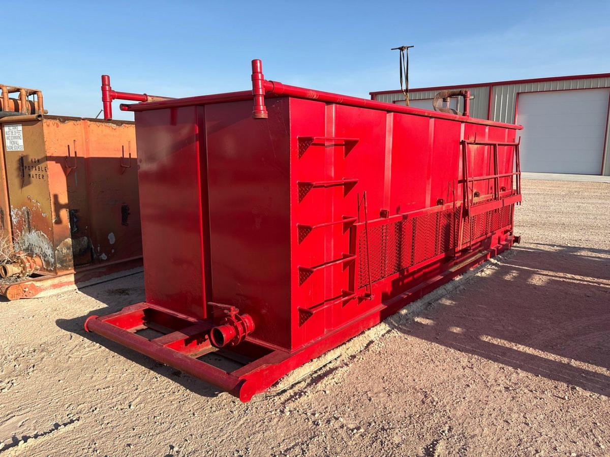 Used 18’ x 6’ x 6’ 2-compartment reverse pit, skidded