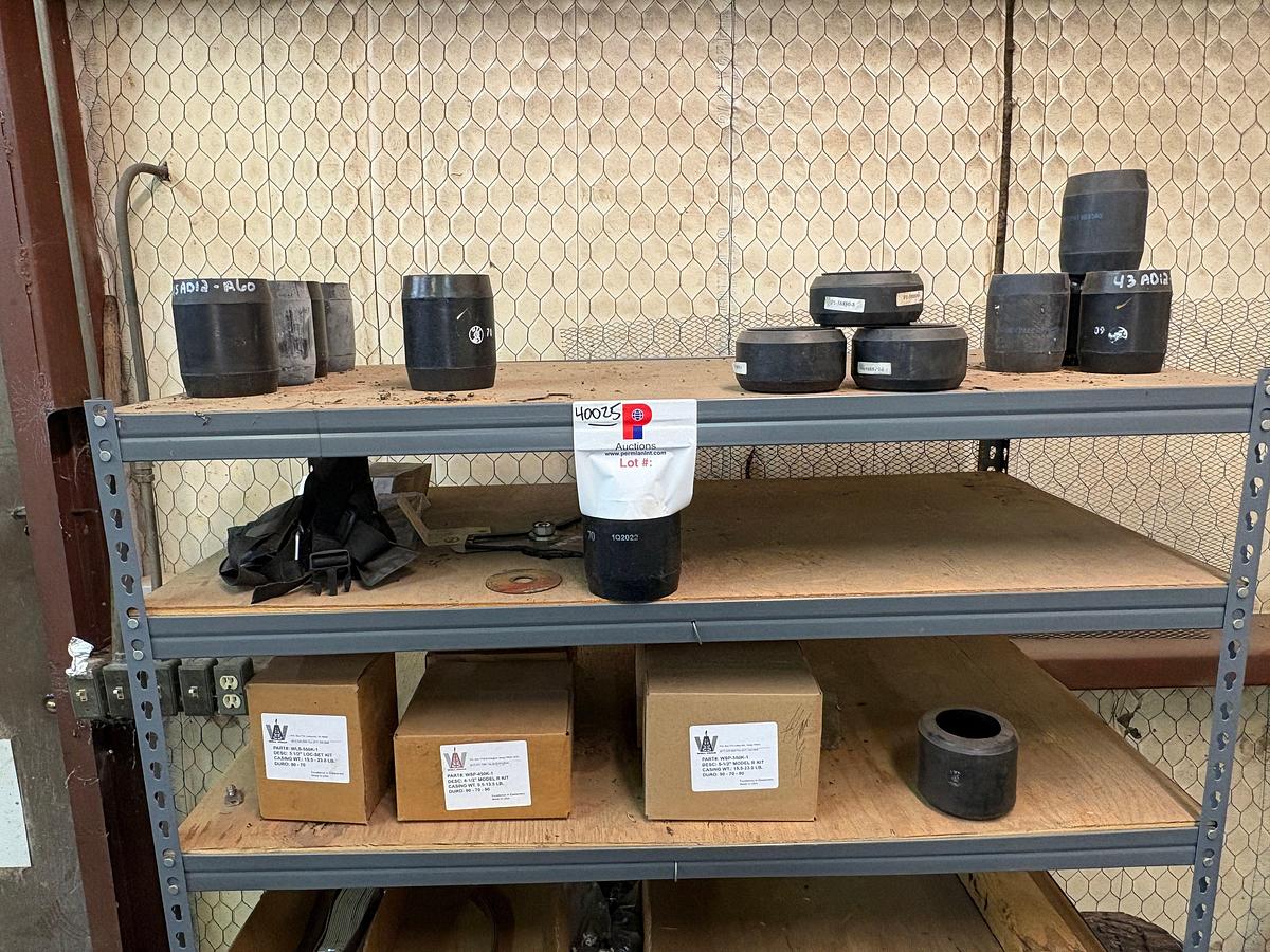 Used 4’ x 2’ x 70” shelving w/ packer & tubing anchor parts