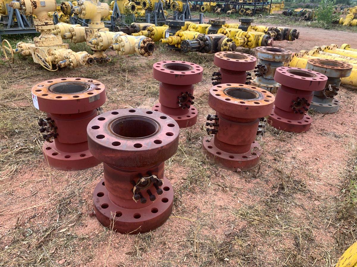 Used (8) 7-1/16 to 10-7/8 10k Fluid Crosses w/ 2in Outlets
