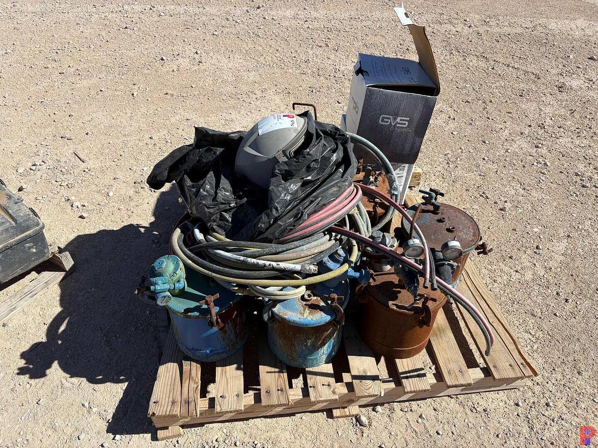 Used PALLET OF ASSORTED SANDBLASTING SUPPLIES