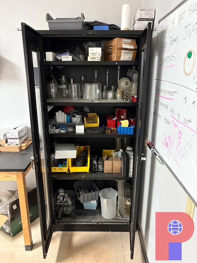 Used 3’ X 1.5’ X 6’ STORAGE CABINET W/ LAB EQUIPMENT