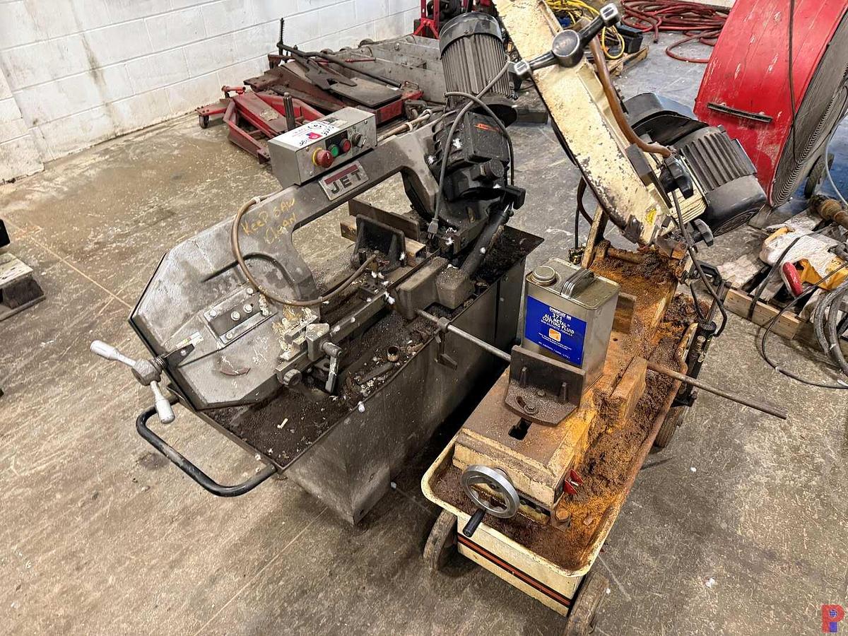 Used LOT W/ (2) JET 8” X 14” HORIZONTAL BANDSAWS