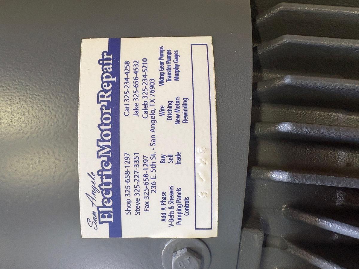 Used UNUSED Worldwide electric corporation 20hp 3-phase electric motor