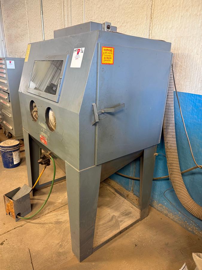 Used TRINCO 48” x 36” /BP ABRASIVE DRY BLAST CABINET