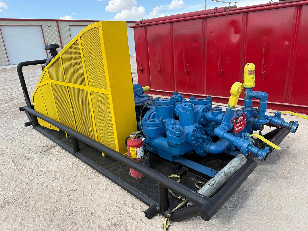 Used GARDNER DENVER FCFXXU 5x8 DUPLEX MUD PUMP P/B DEUTZ 131-HP DIESEL ENGINE SKIDDED