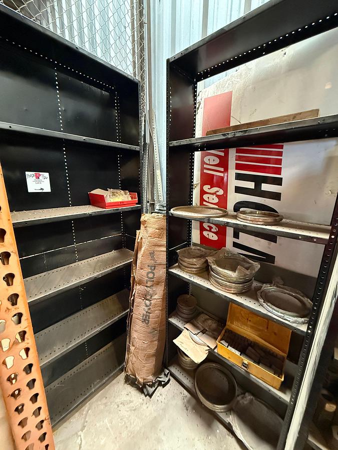 Used (2)LIGHTS DUTY 5-SHELVE ADJ HEIGHT PARTS SHELVES & CONTENTS