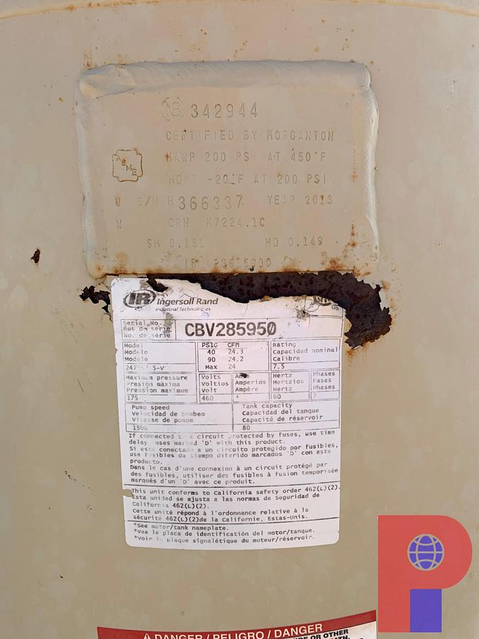 Used (3) INGERSOLL RAND ELECTRIC OIL LUBE AIR COMPRESSOR