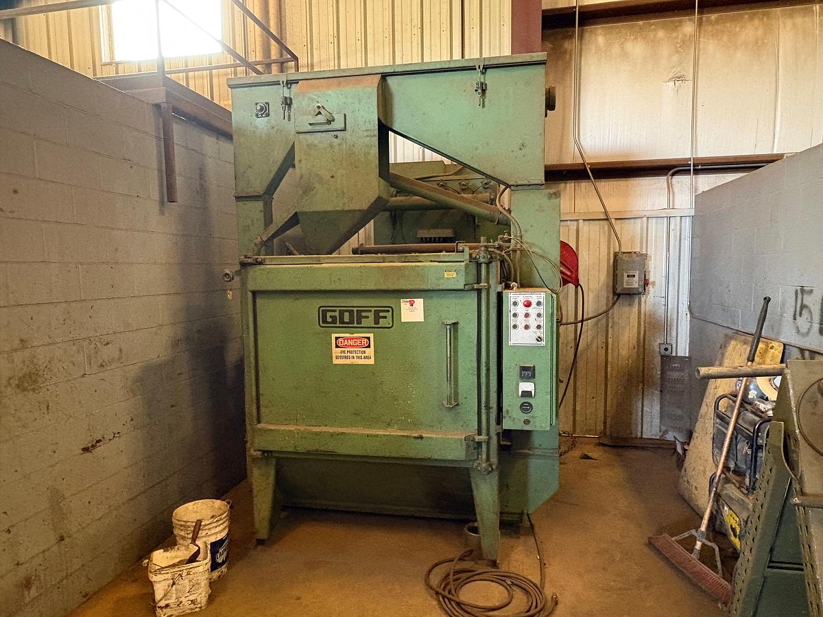 Used Goff 48 table blast machine w/ loop elevator