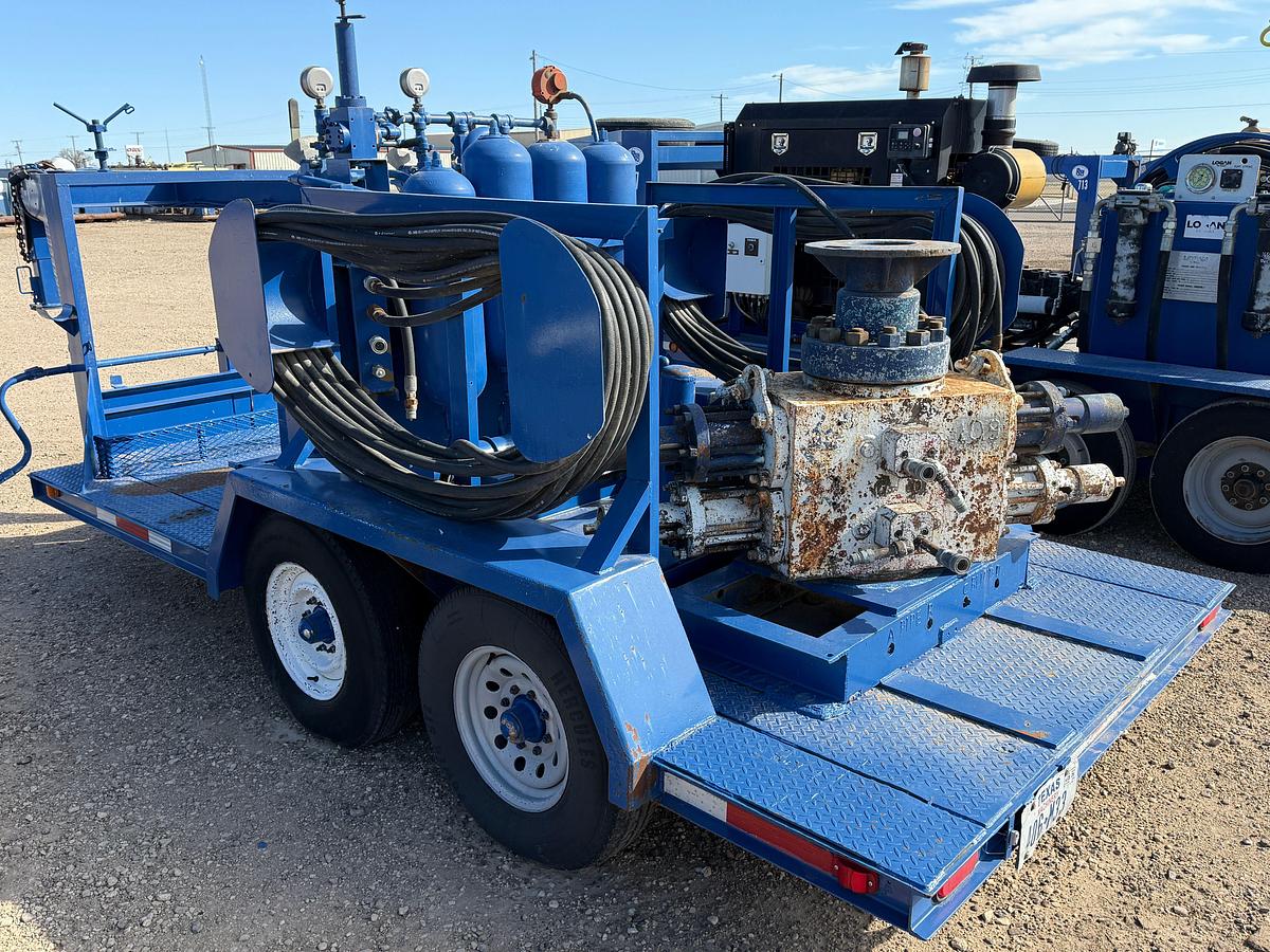 Used 7-1/16 REEDY 5M 2-7/8 HYD BOP 3-STATION MTD ON 1997 WTA T/A GOOSENECK ACCUMULATOR CLOSING UNIT TRAILER