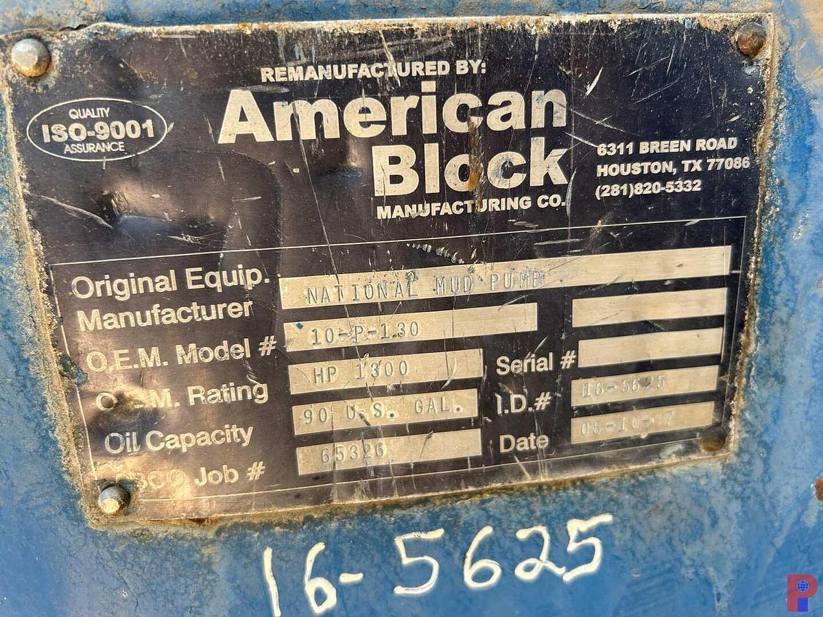 Used NATIONAL 10-P-130 TRIPLEX MUD PUMP P/B CATERPILLAR D399 ENGINE