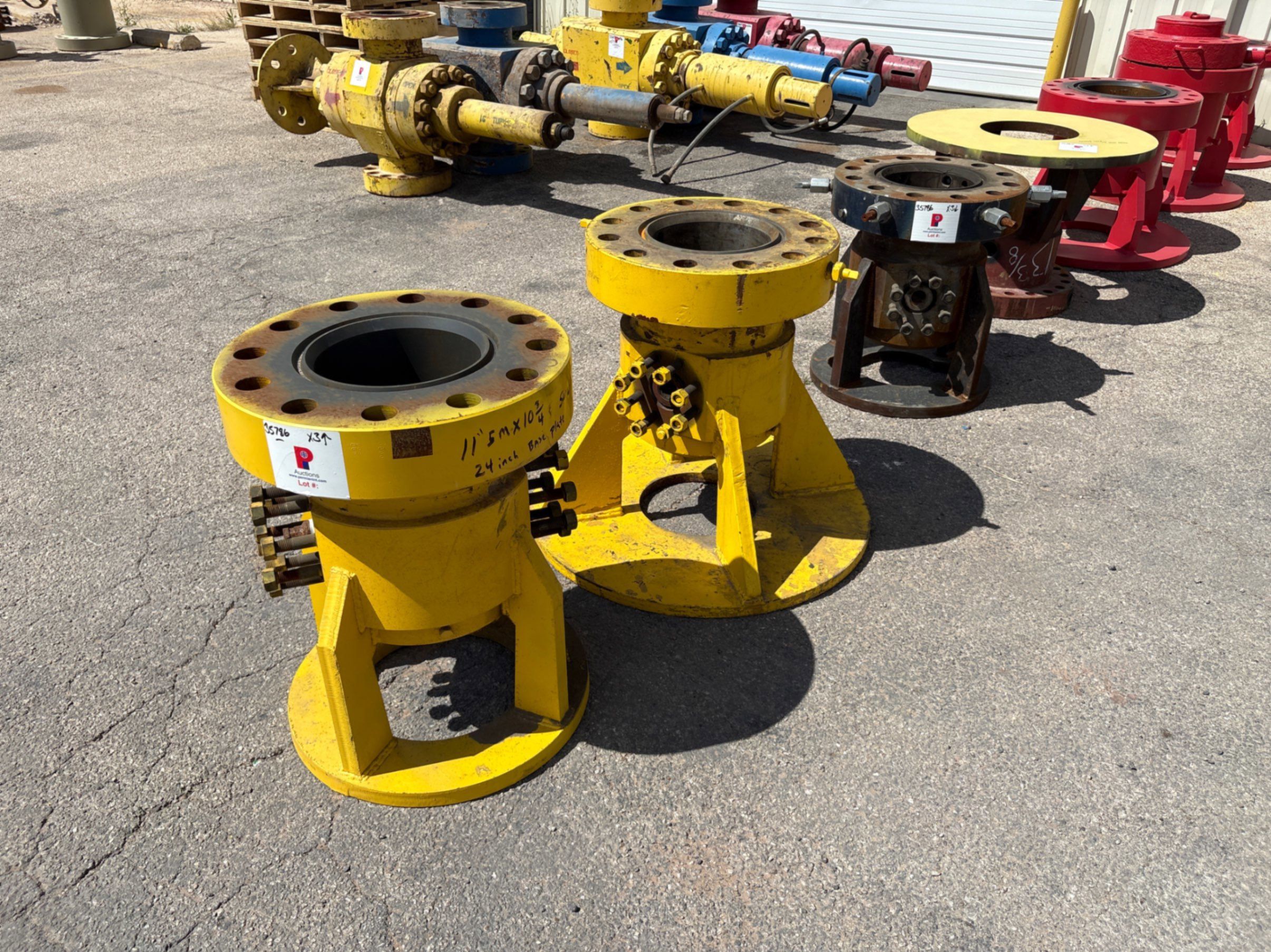 Used (3x$) (3) 11” 5M x 10-3/4” casing heads w/ baseplates