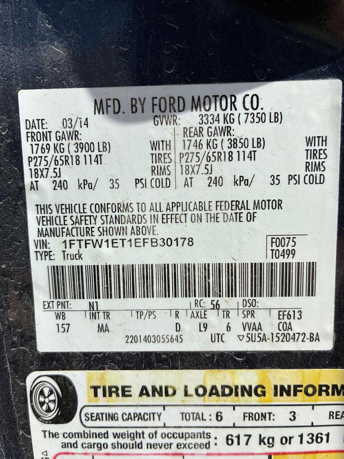 Used 2014 FORD F-150 CREW CAB 4X4 PICKUP