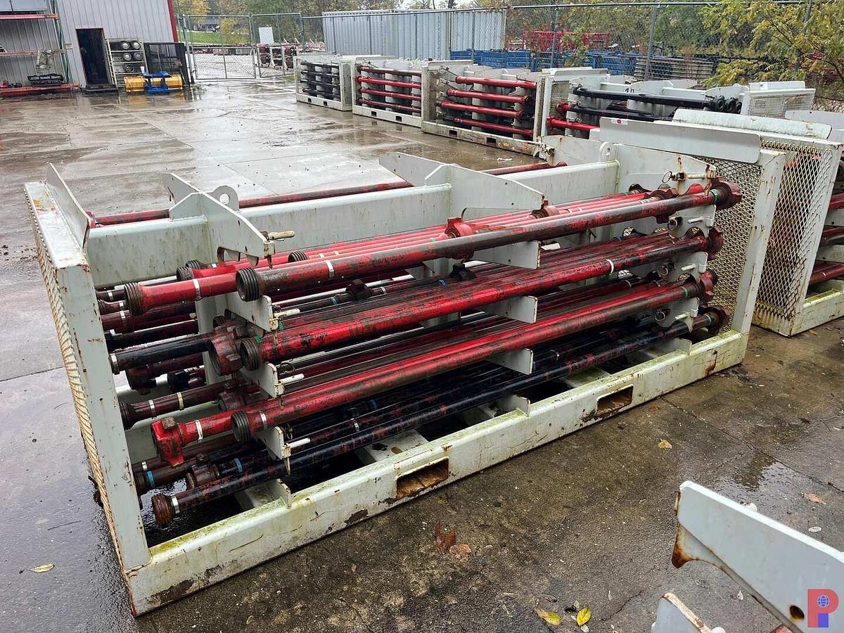 Used (42) JTS. OF TESTED 2” 1502 15K WP FLOW IRON W/ TRANSPORT RACK