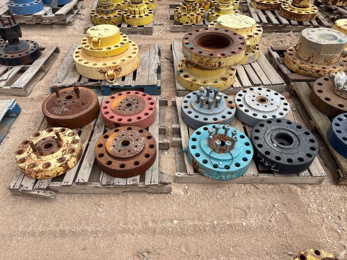 Used (10 pallets) assorted weco flanges, single stud adapters, & landing flanges