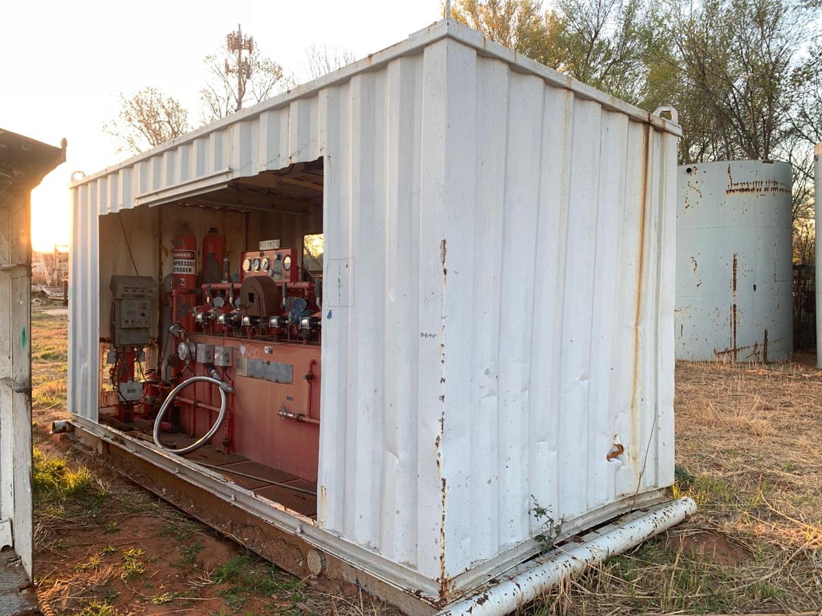 Used 18’ L x 8’ W x 9’4” T Skidded BOP Closing Unit