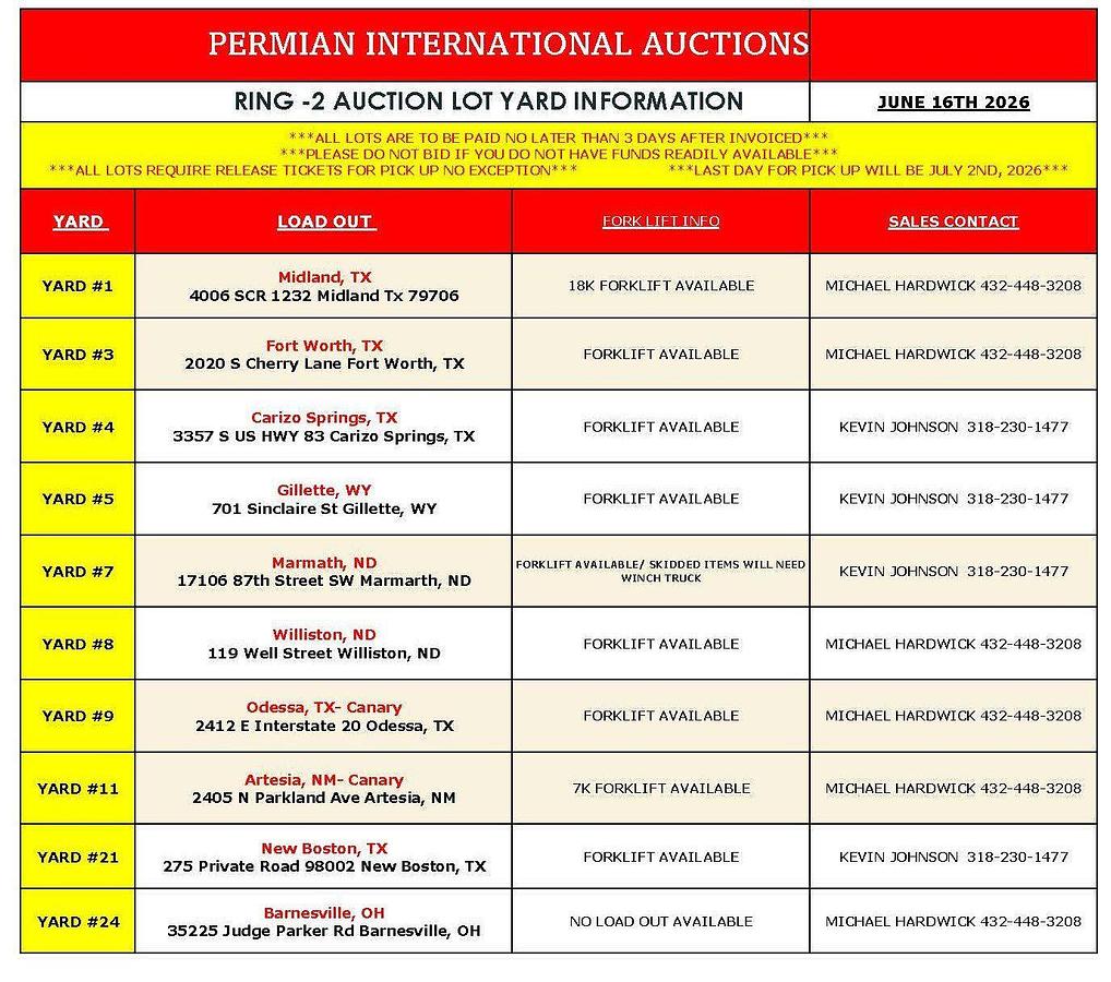 Used YARD INFORMATION Ring 2