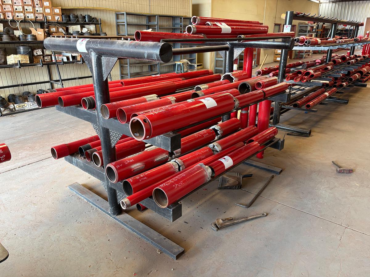 Used 76” x 64” x 64” 3-shelf tool rack