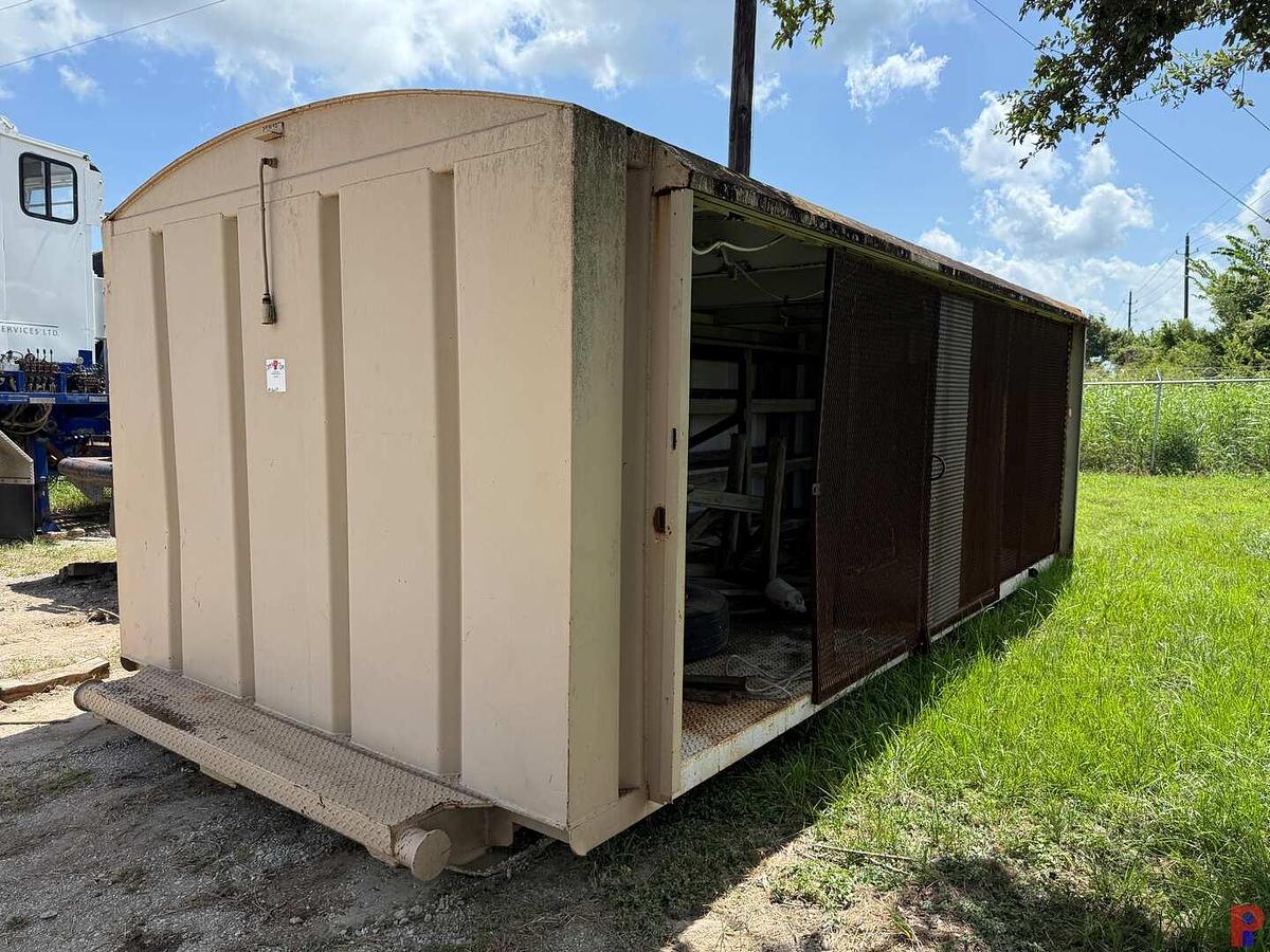 Used 24’L X 10.6’W X 9’H SKIDDED DOGHOUSE W/ OPEN SIDE SLIDING DOORS