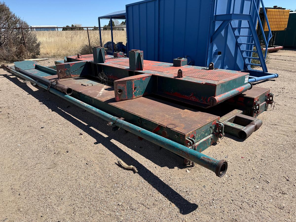 Used 2-SECTION 16.6’ H TELESCOPING SUB STRUCTURE W/ ZP175 ROTARY TABLE, RIGHT ANGLE DRIVE, & 33’ x 120” SKIDDED RIG RAMPS