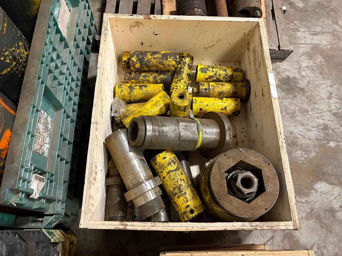 Used (6 pallets) of assorted frac valve parts, stem assemblies, bonnet flanges, & esp hangers